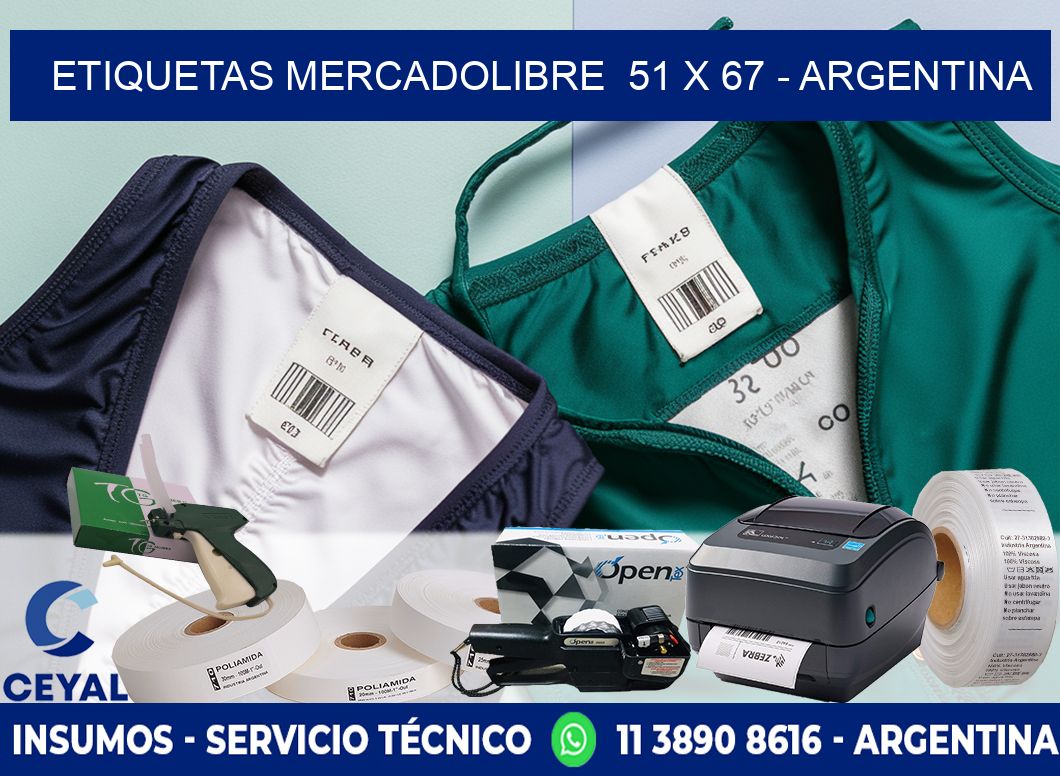 ETIQUETAS MERCADOLIBRE  51 x 67 - ARGENTINA