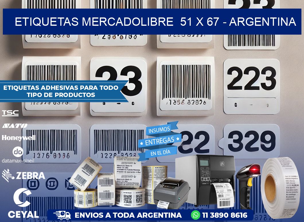 ETIQUETAS MERCADOLIBRE  51 x 67 – ARGENTINA