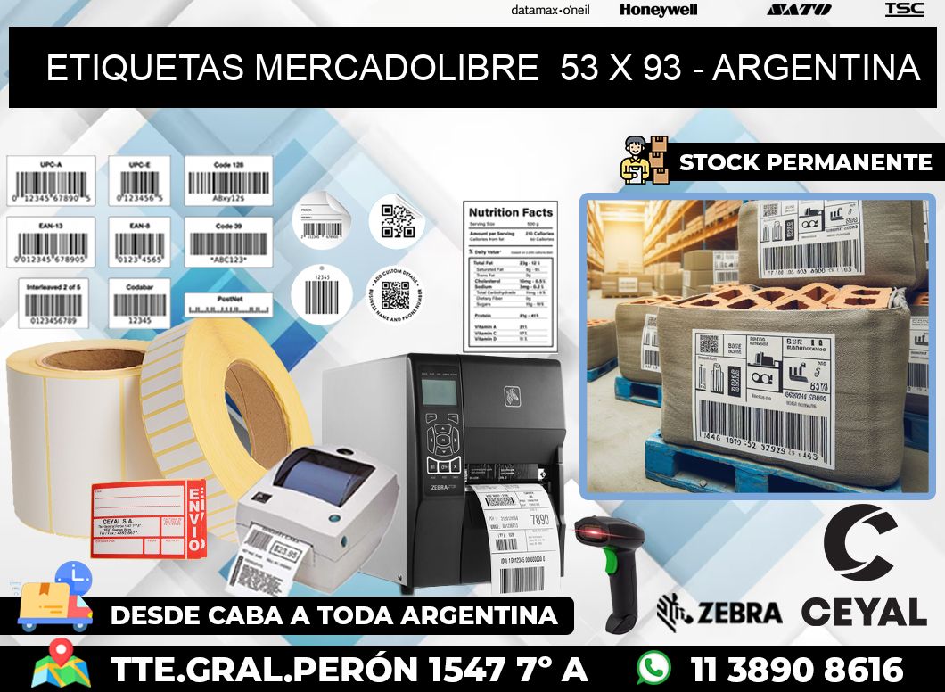 ETIQUETAS MERCADOLIBRE  53 x 93 – ARGENTINA