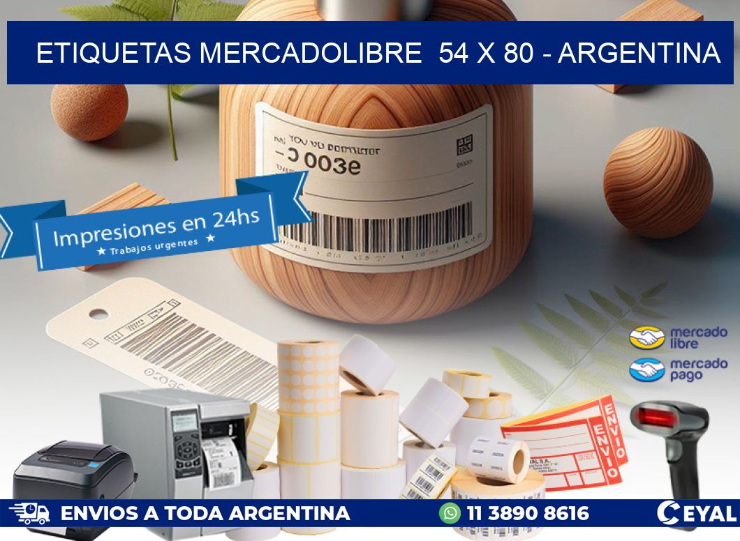 ETIQUETAS MERCADOLIBRE  54 x 80 - ARGENTINA