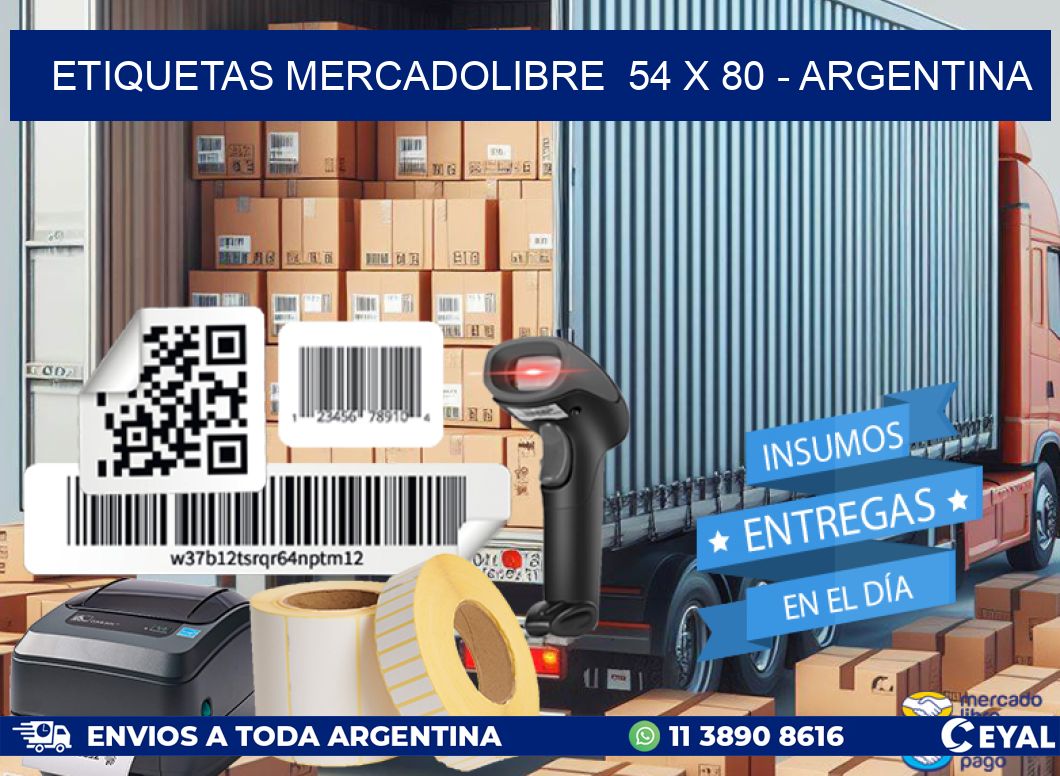 ETIQUETAS MERCADOLIBRE  54 x 80 - ARGENTINA