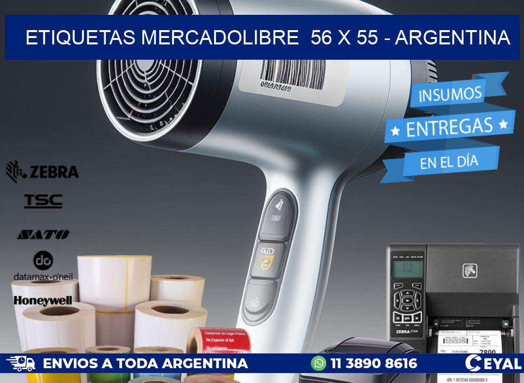 ETIQUETAS MERCADOLIBRE  56 x 55 - ARGENTINA