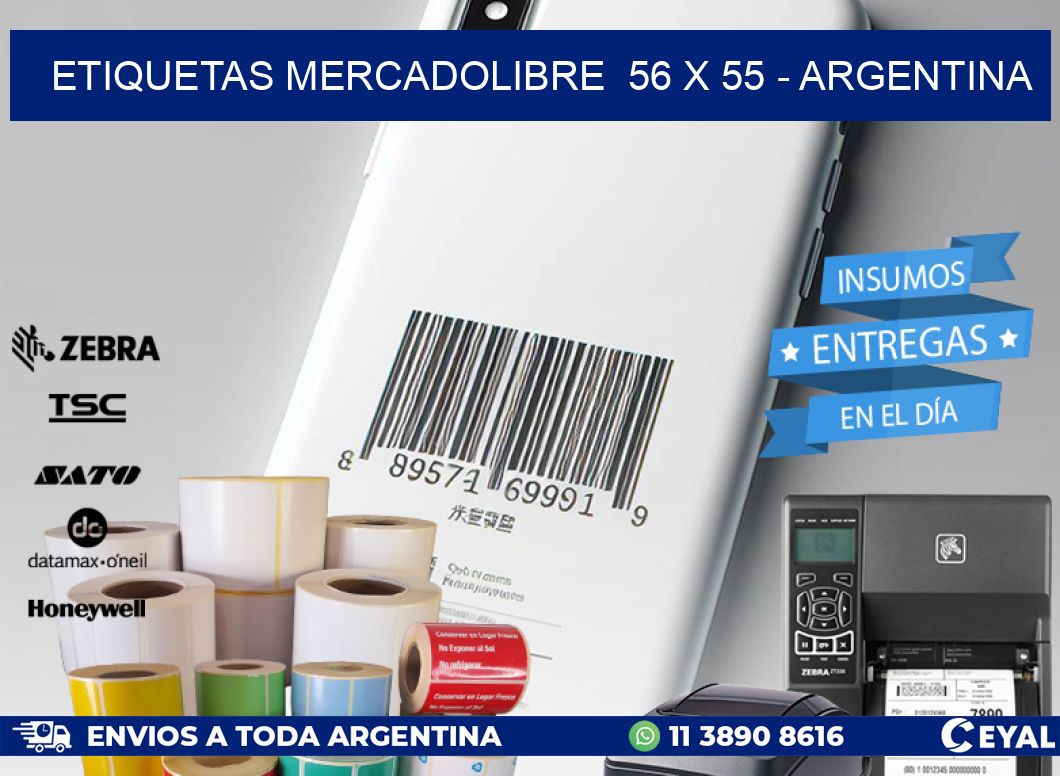 ETIQUETAS MERCADOLIBRE  56 x 55 - ARGENTINA