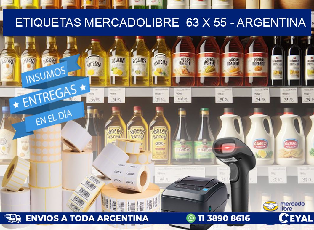 ETIQUETAS MERCADOLIBRE  63 x 55 - ARGENTINA