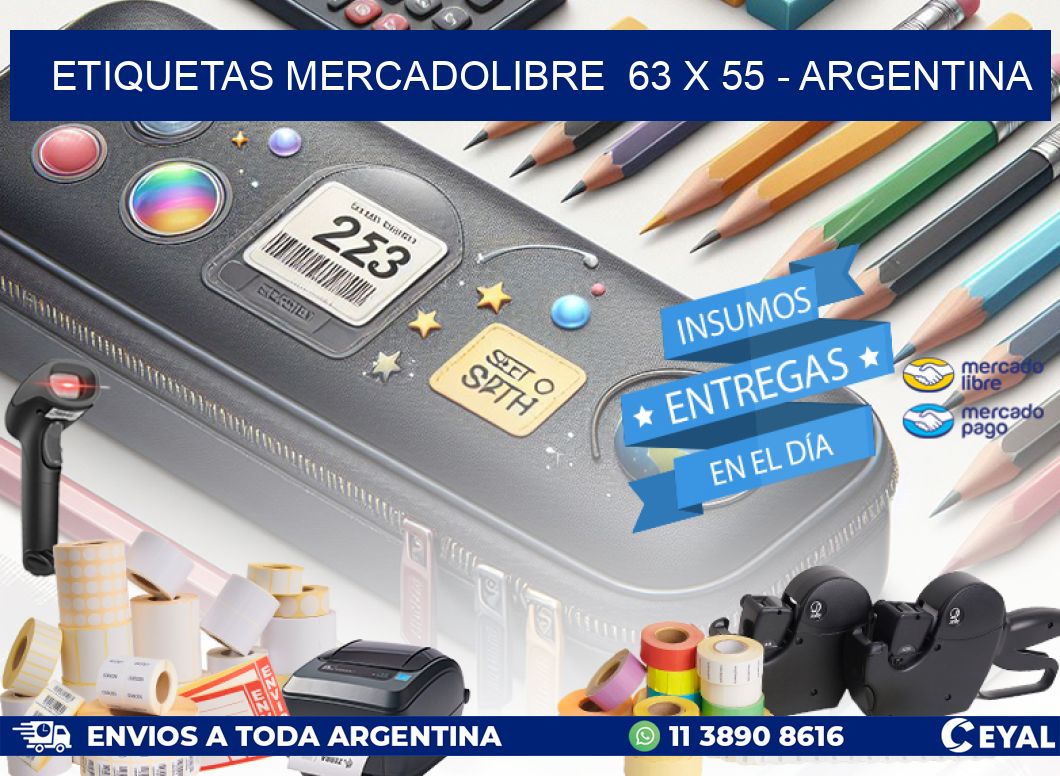 ETIQUETAS MERCADOLIBRE  63 x 55 - ARGENTINA