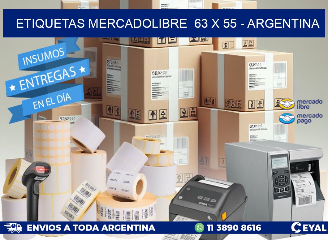 ETIQUETAS MERCADOLIBRE  63 x 55 – ARGENTINA