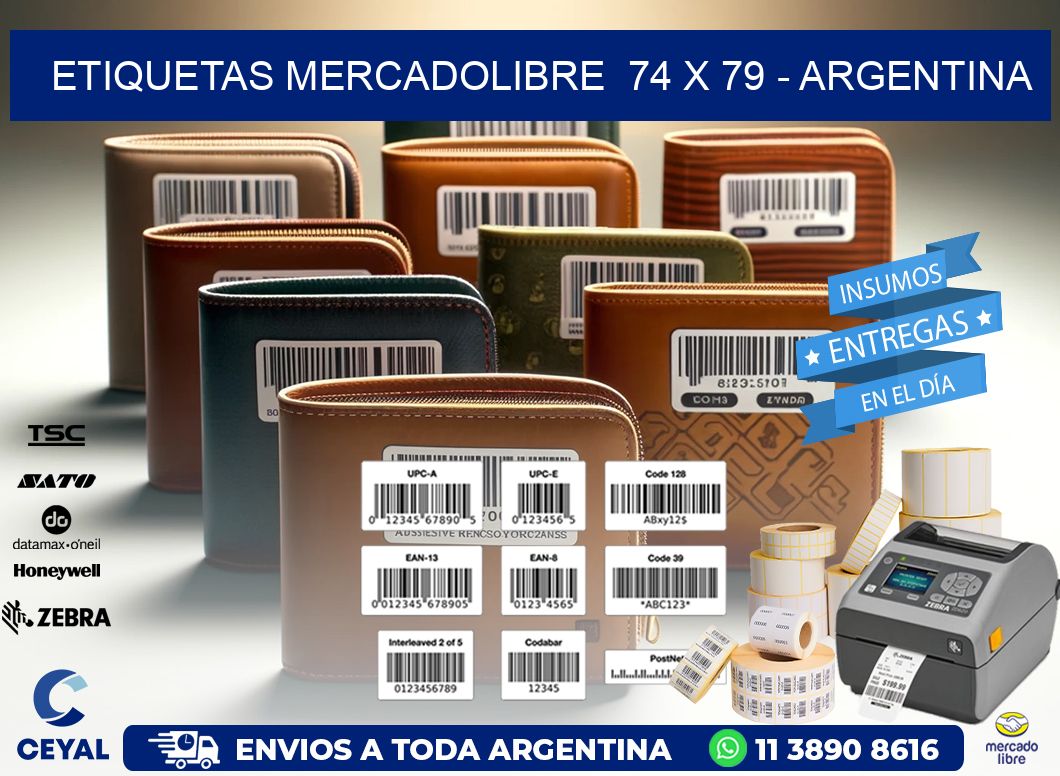 ETIQUETAS MERCADOLIBRE  74 x 79 - ARGENTINA