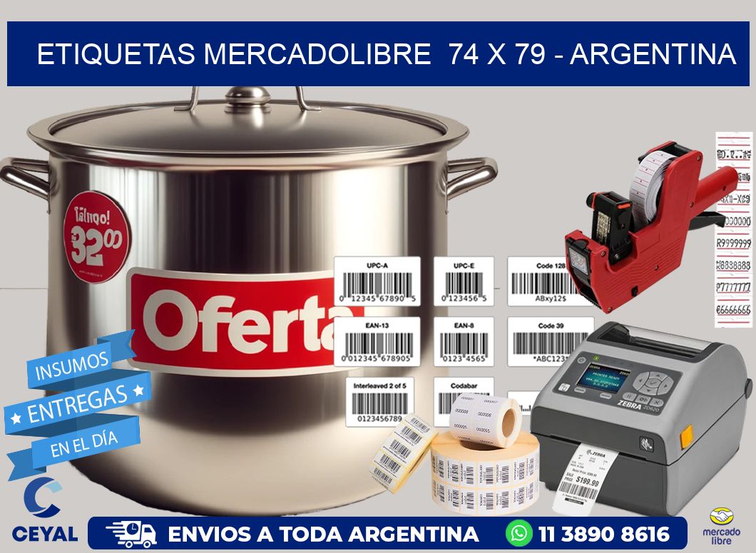 ETIQUETAS MERCADOLIBRE  74 x 79 – ARGENTINA