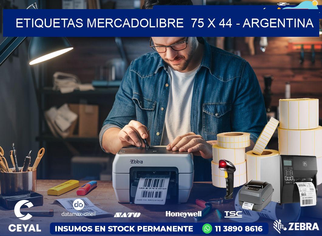 ETIQUETAS MERCADOLIBRE  75 x 44 - ARGENTINA