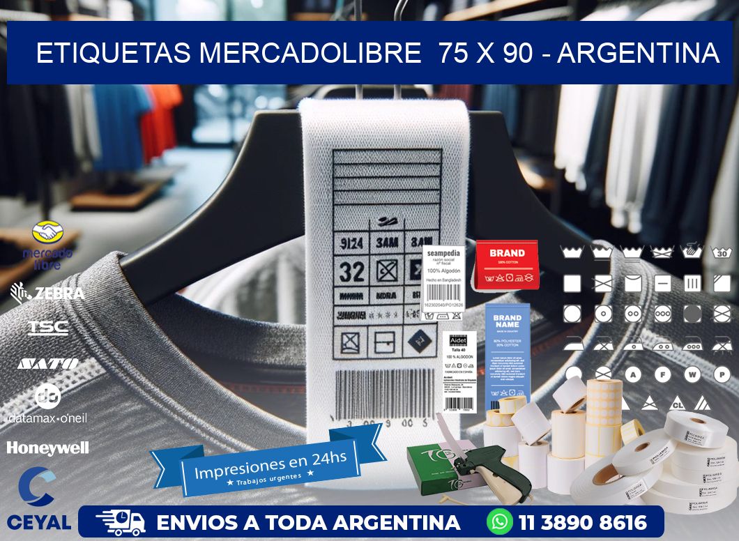 ETIQUETAS MERCADOLIBRE  75 x 90 - ARGENTINA