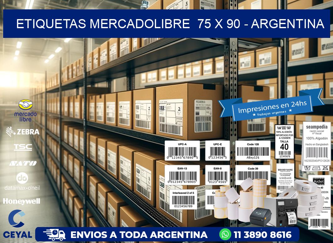 ETIQUETAS MERCADOLIBRE  75 x 90 – ARGENTINA