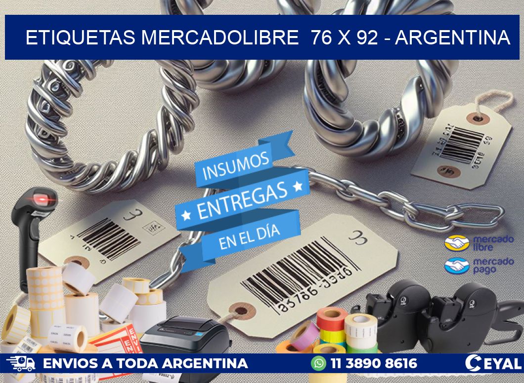 ETIQUETAS MERCADOLIBRE  76 x 92 - ARGENTINA