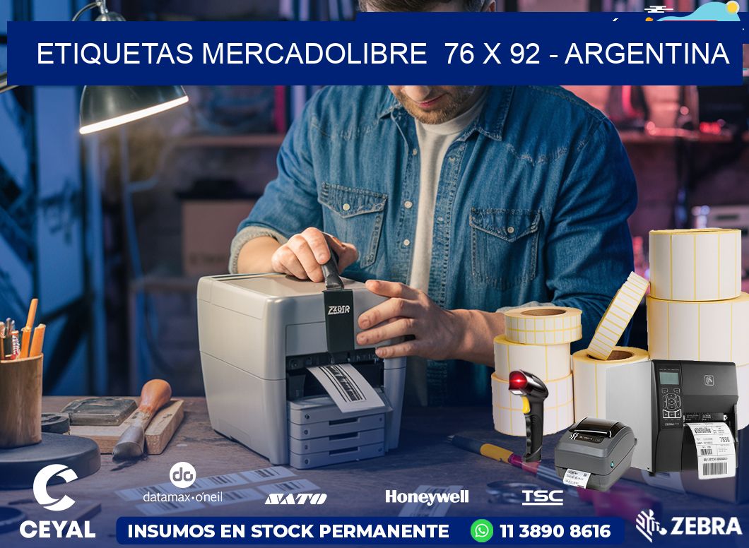 ETIQUETAS MERCADOLIBRE  76 x 92 - ARGENTINA