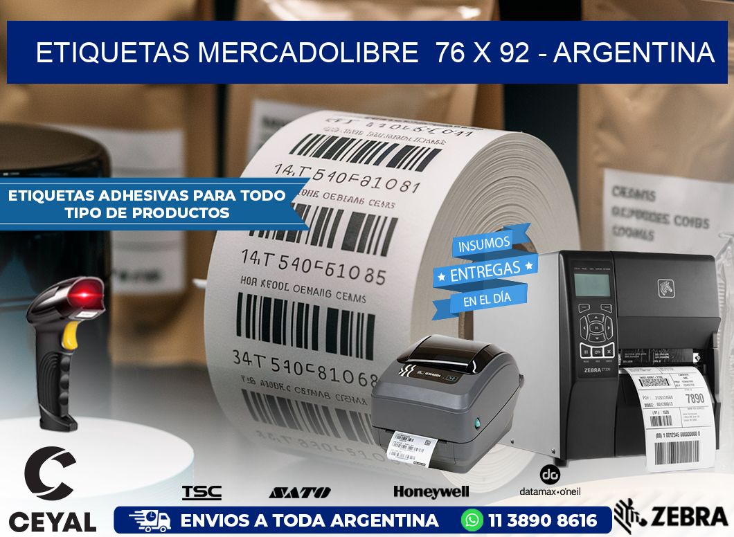 ETIQUETAS MERCADOLIBRE  76 x 92 – ARGENTINA