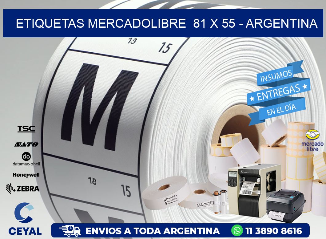 ETIQUETAS MERCADOLIBRE  81 x 55 - ARGENTINA