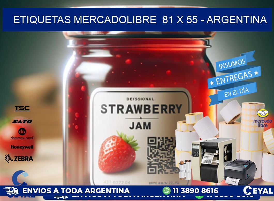 ETIQUETAS MERCADOLIBRE  81 x 55 - ARGENTINA