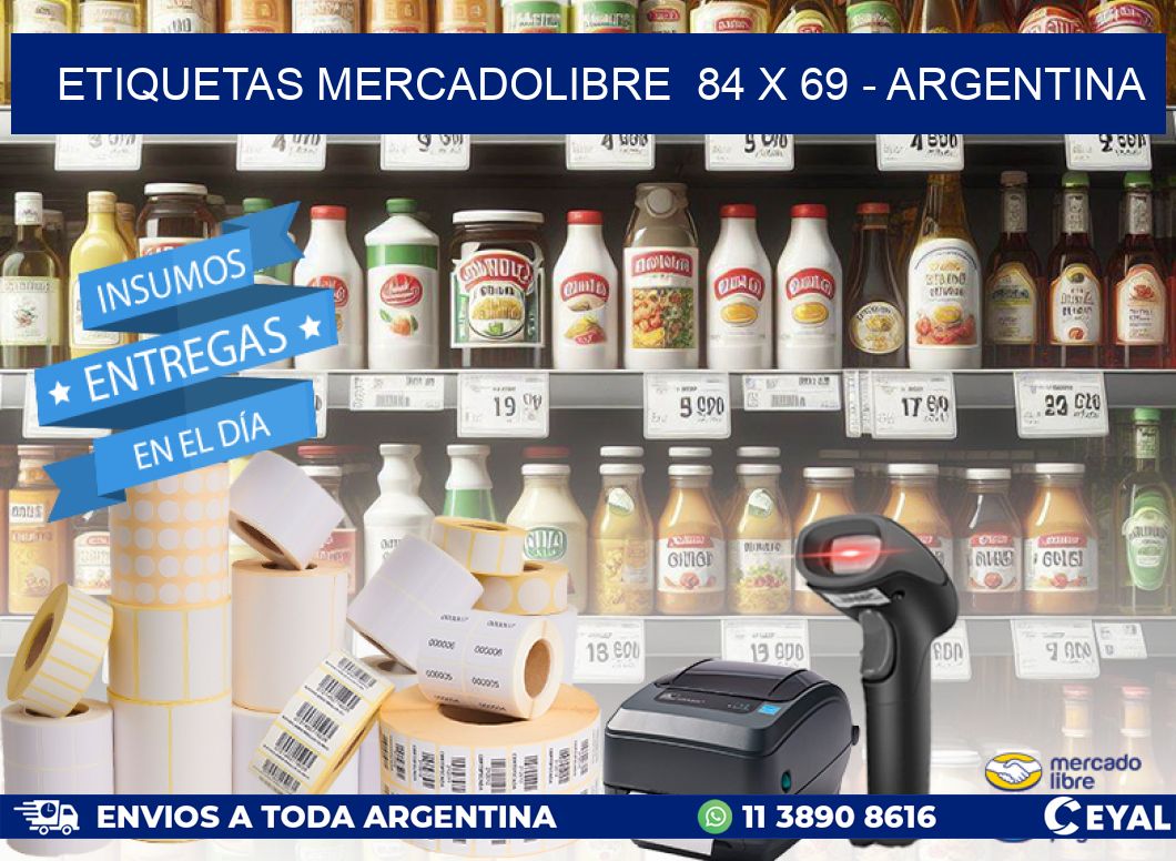 ETIQUETAS MERCADOLIBRE  84 x 69 - ARGENTINA