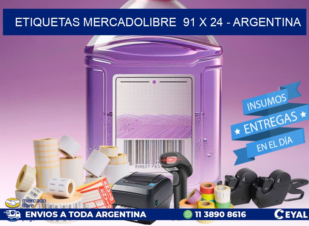 ETIQUETAS MERCADOLIBRE  91 x 24 - ARGENTINA