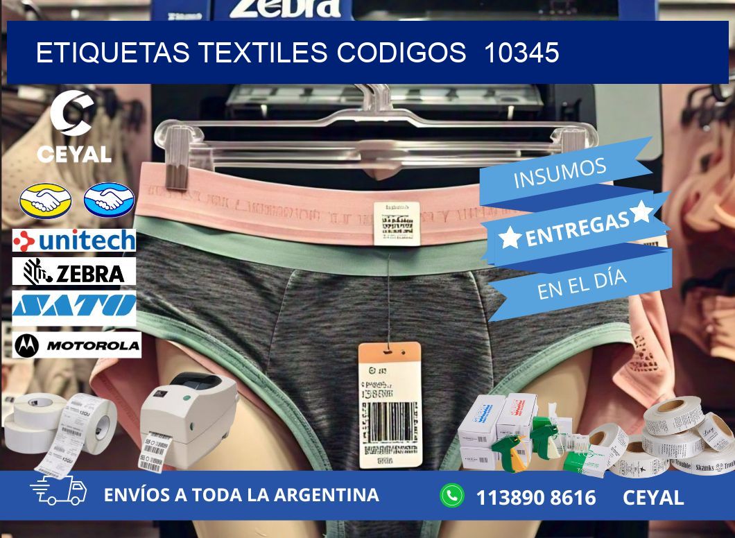 ETIQUETAS TEXTILES CODIGOS  10345