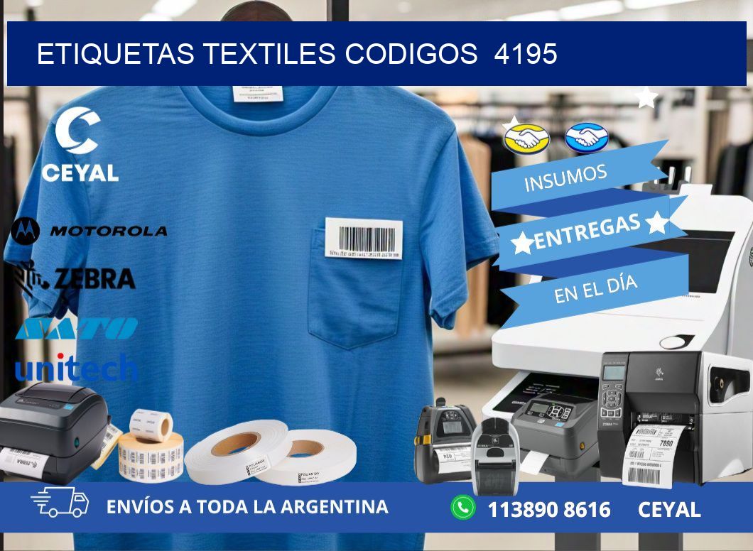 ETIQUETAS TEXTILES CODIGOS  4195