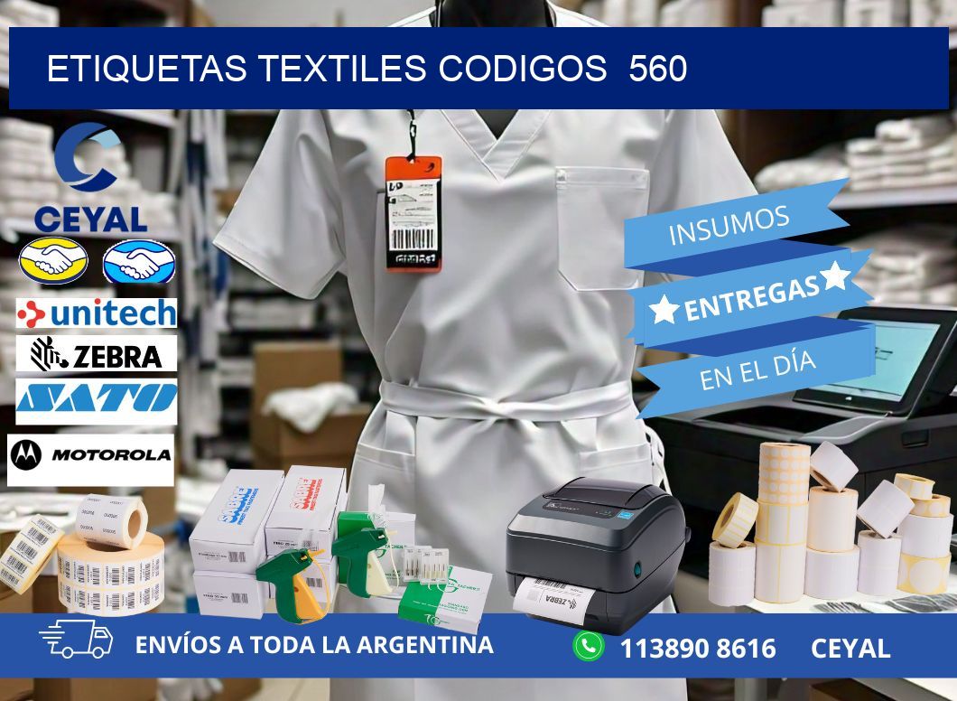 ETIQUETAS TEXTILES CODIGOS  560