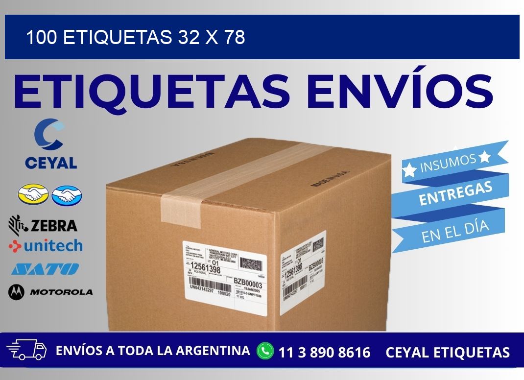 100 ETIQUETAS 32 x 78