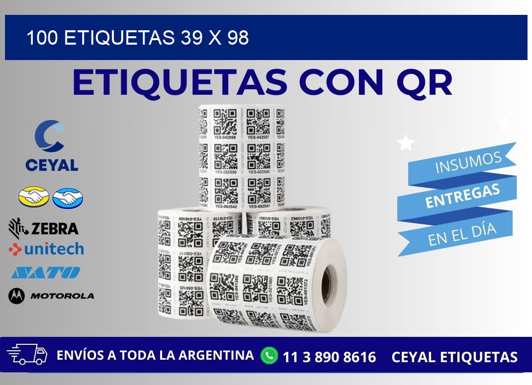 100 ETIQUETAS 39 x 98