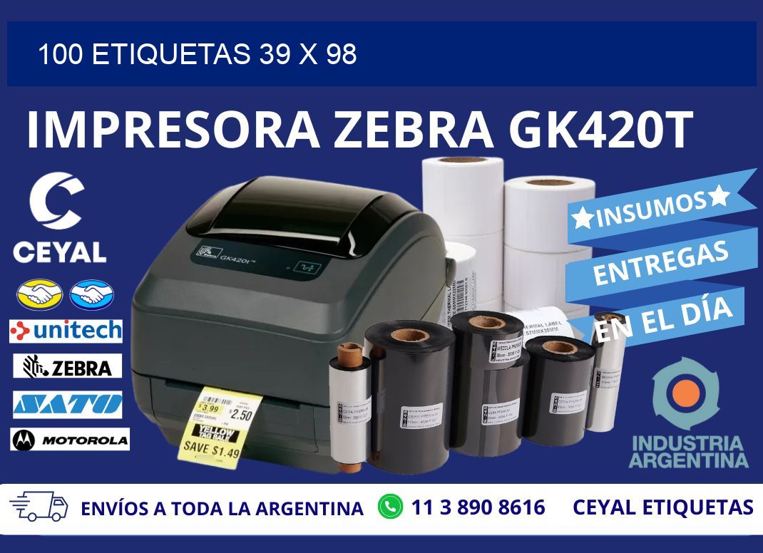 100 ETIQUETAS 39 x 98