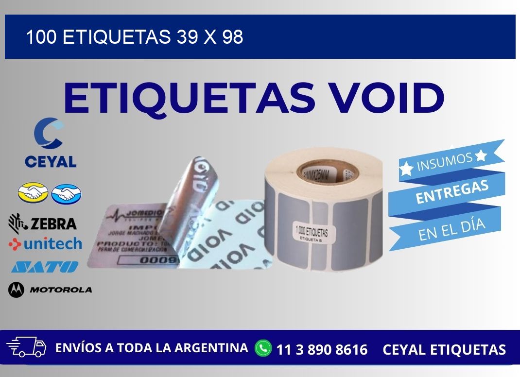 100 ETIQUETAS 39 x 98