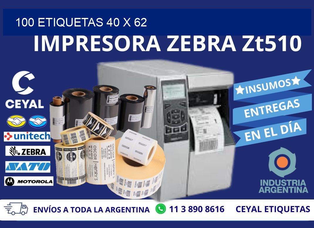 100 ETIQUETAS 40 x 62