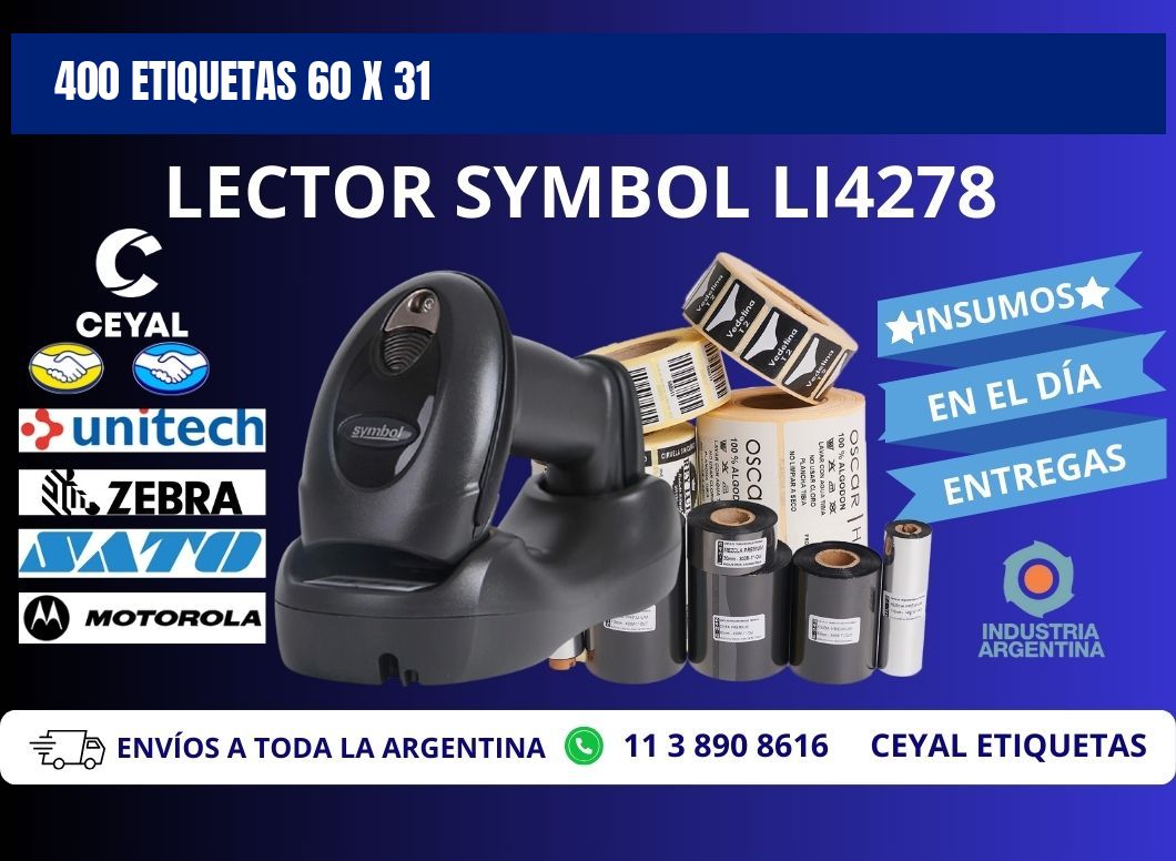 400 ETIQUETAS 60 x 31