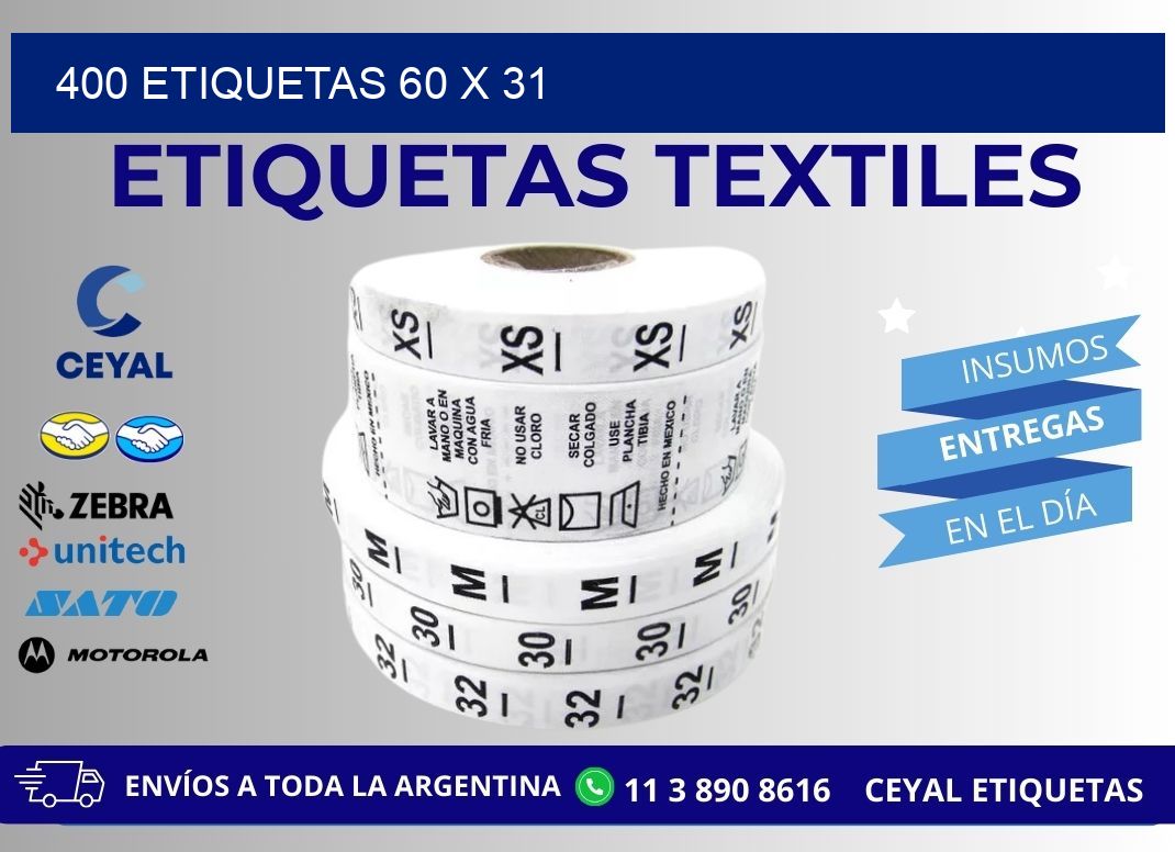 400 ETIQUETAS 60 x 31