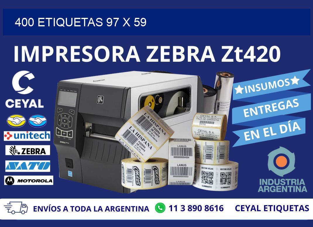 400 ETIQUETAS 97 x 59