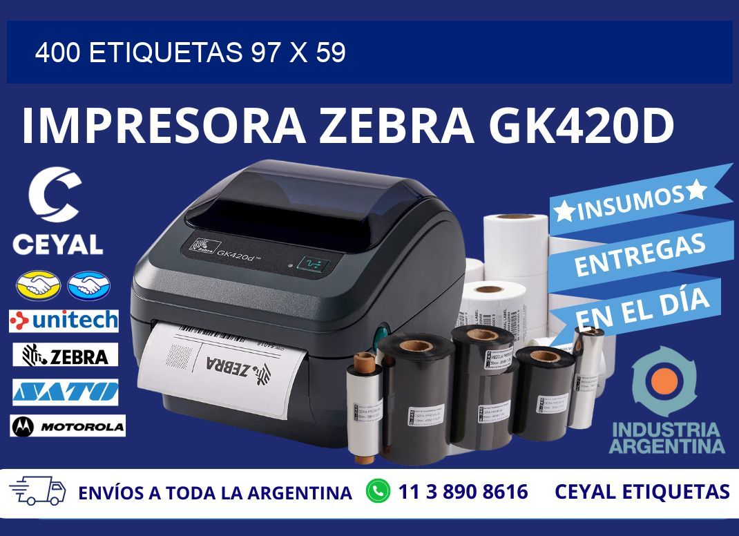 400 ETIQUETAS 97 x 59