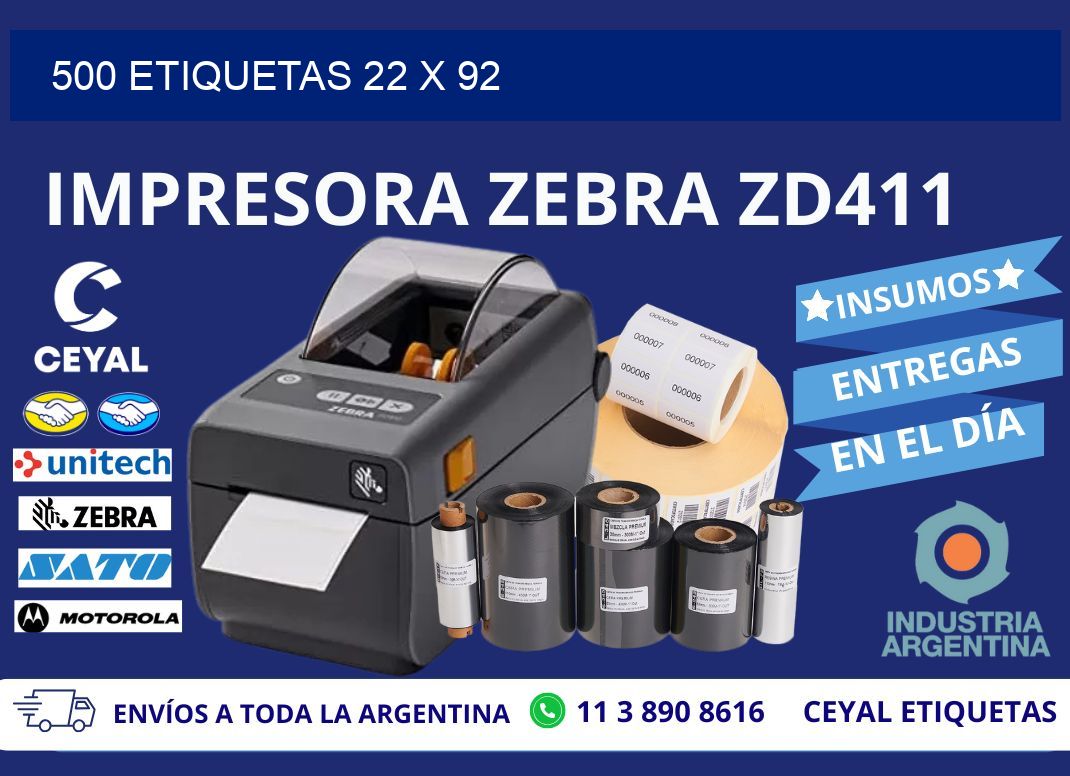 500 ETIQUETAS 22 x 92
