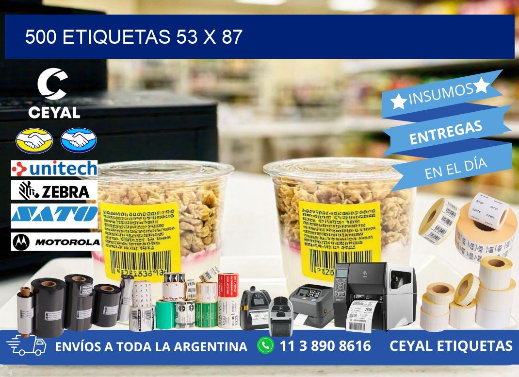 500 ETIQUETAS 53 x 87