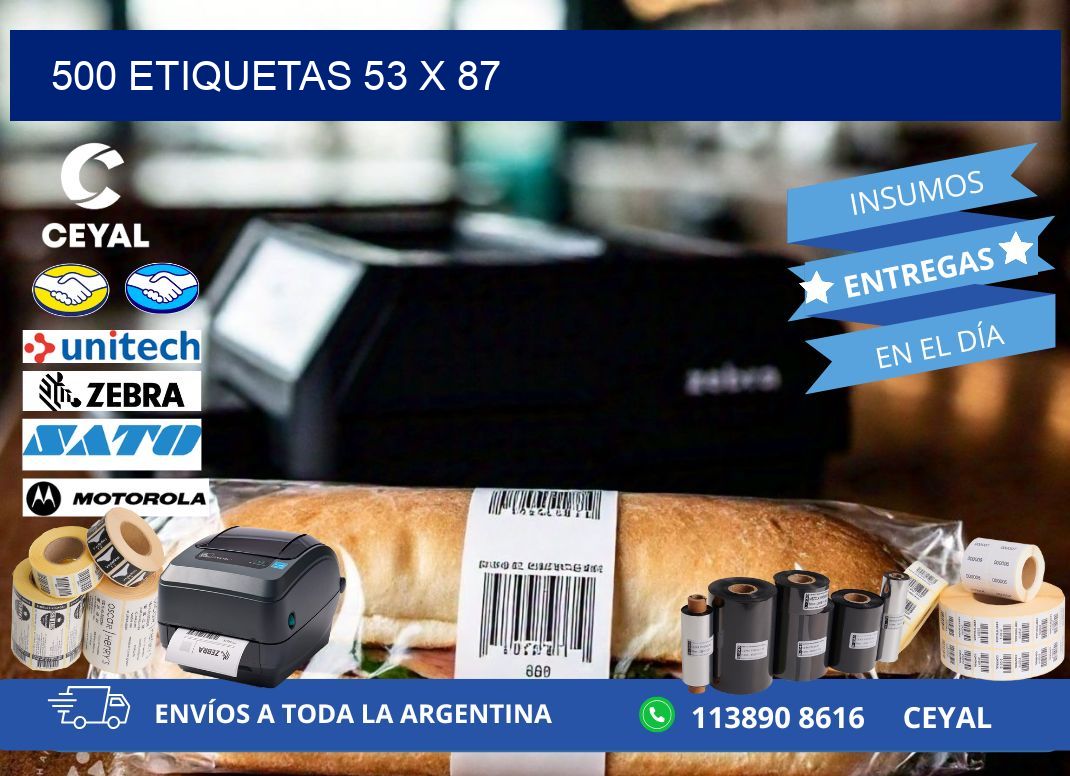 500 ETIQUETAS 53 x 87