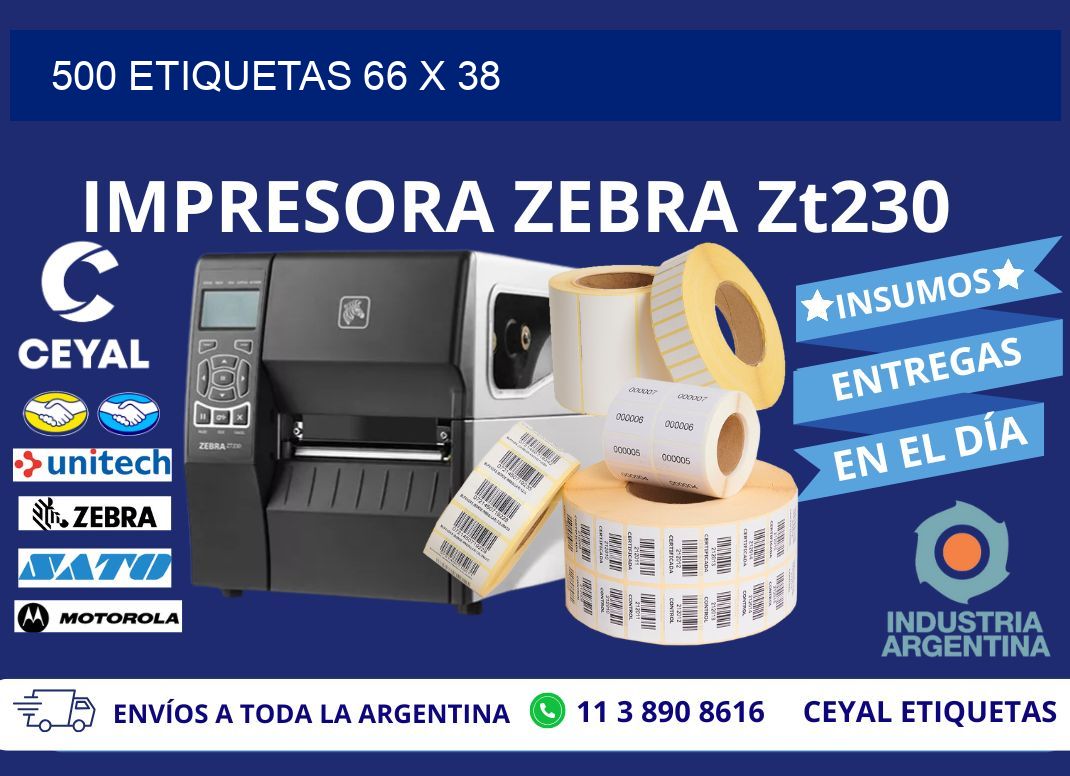 500 ETIQUETAS 66 x 38