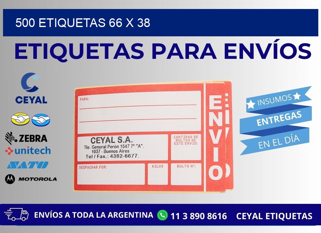 500 ETIQUETAS 66 x 38