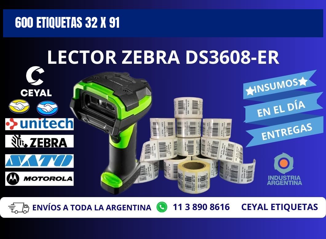600 ETIQUETAS 32 x 91