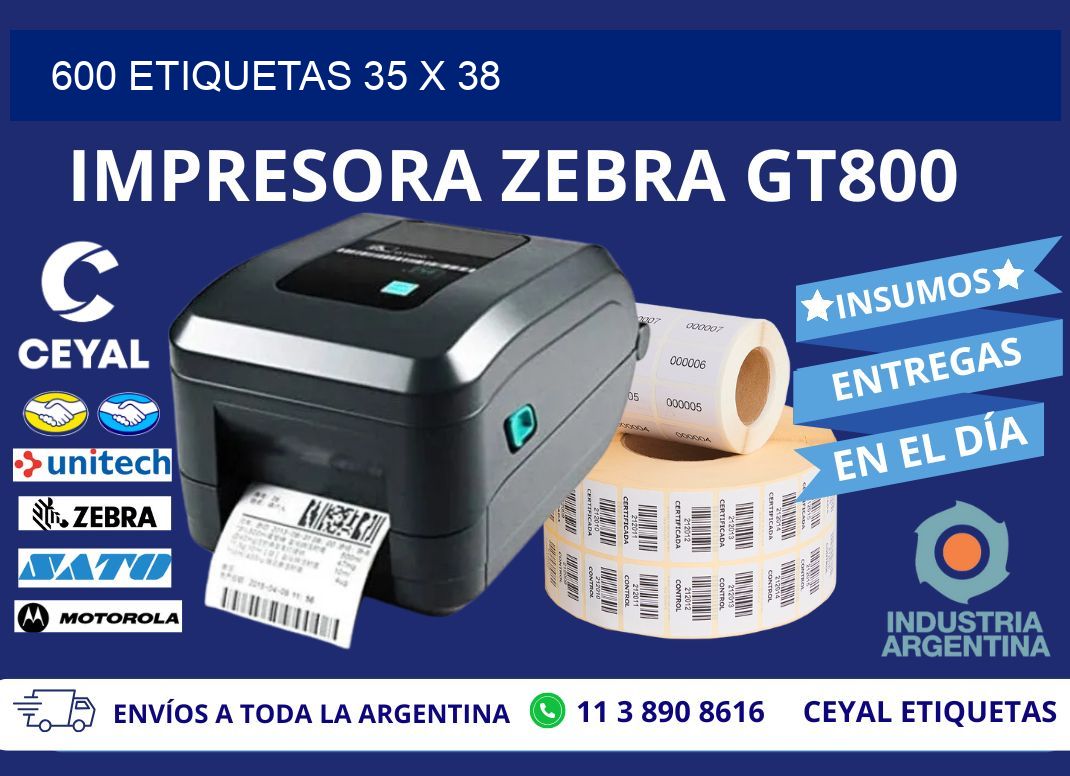 600 ETIQUETAS 35 x 38