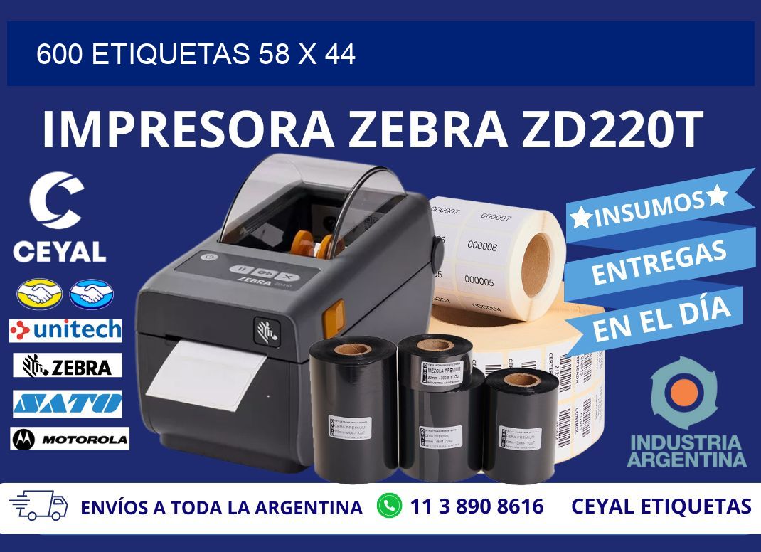 600 ETIQUETAS 58 x 44