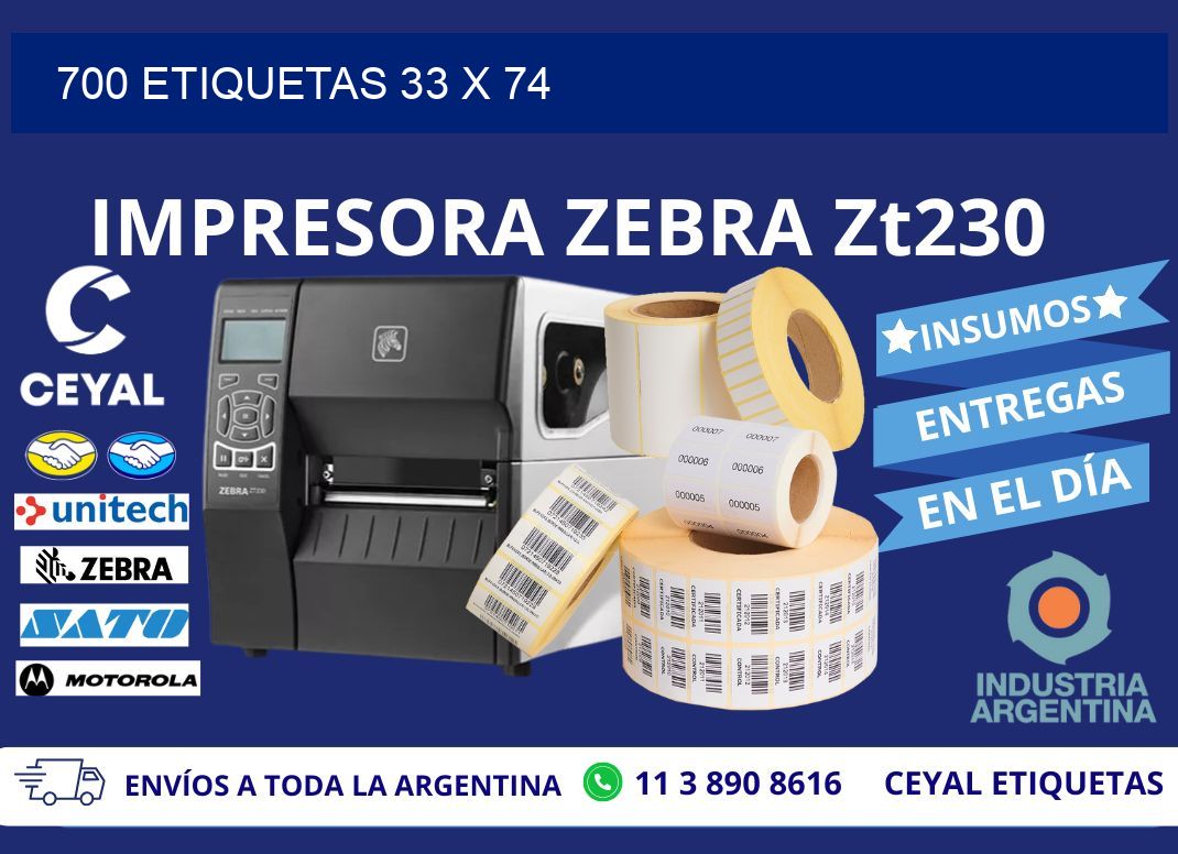 700 ETIQUETAS 33 x 74