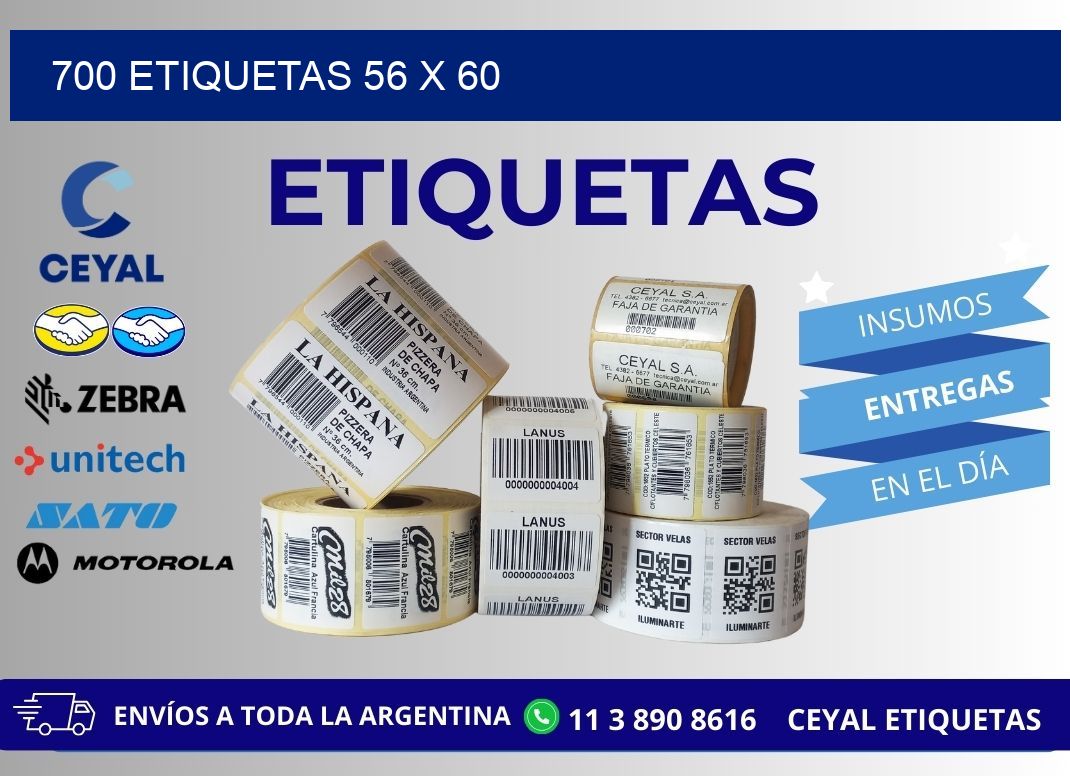 700 ETIQUETAS 56 x 60