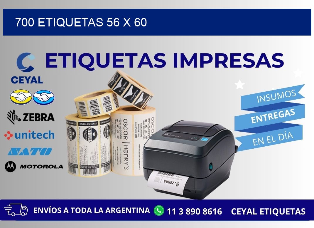 700 ETIQUETAS 56 x 60