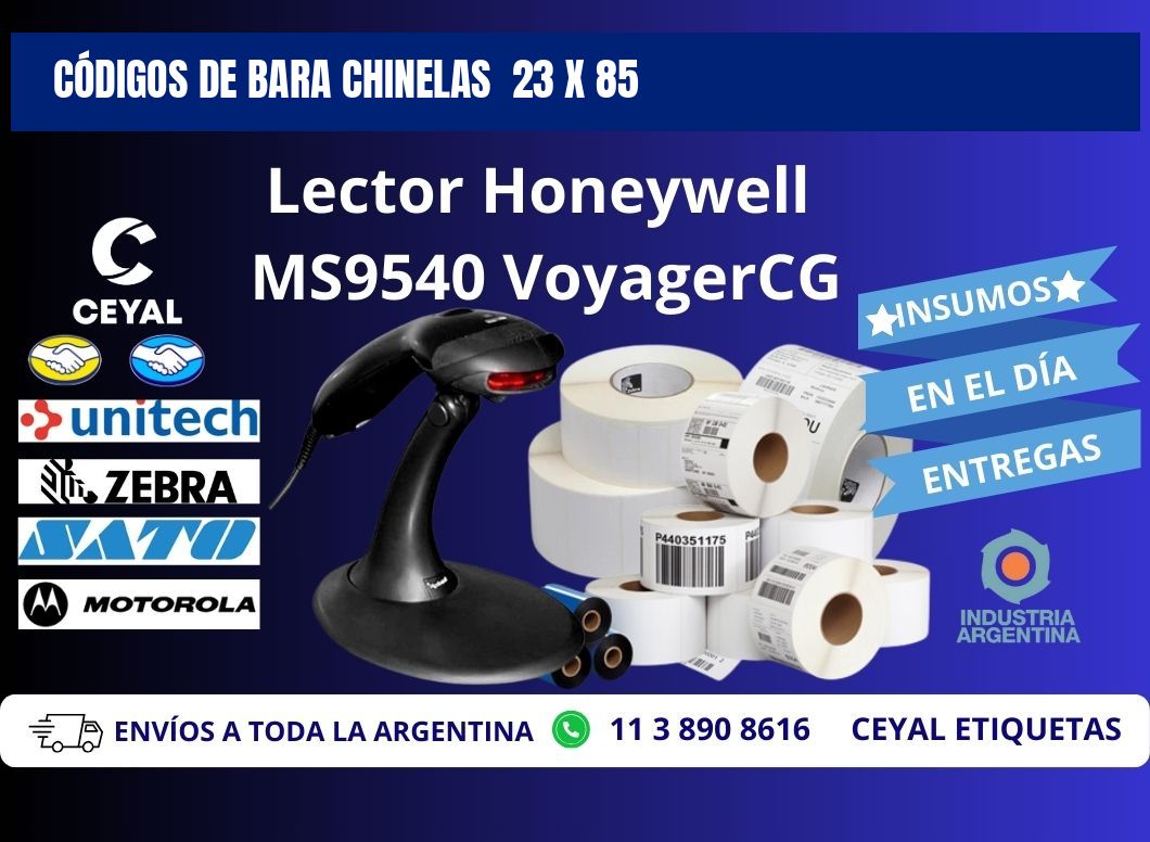 CÓDIGOS DE BARA CHINELAS  23 x 85