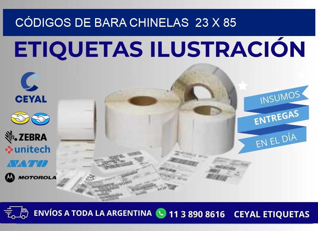 CÓDIGOS DE BARA CHINELAS  23 x 85