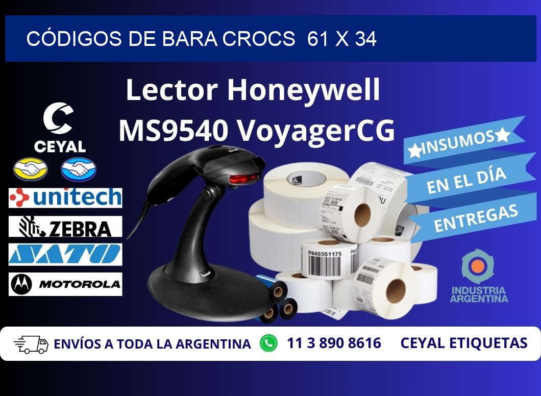 CÓDIGOS DE BARA CROCS  61 x 34