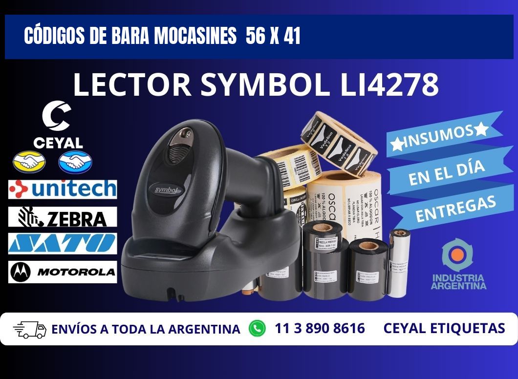 CÓDIGOS DE BARA MOCASINES  56 x 41