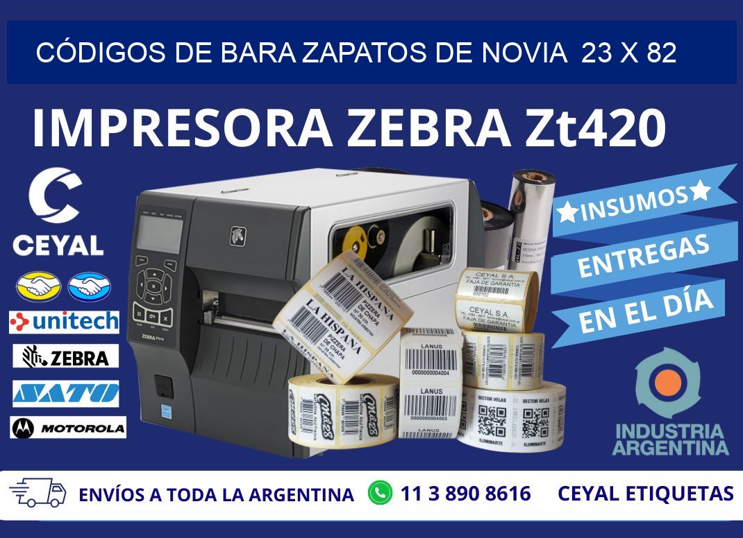 CÓDIGOS DE BARA ZAPATOS DE NOVIA  23 x 82
